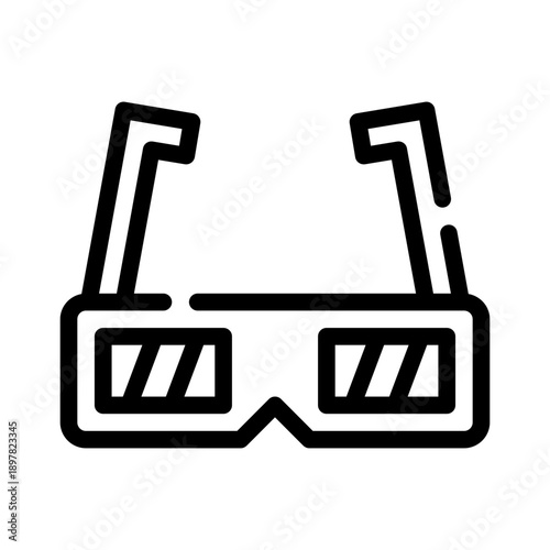 3D glasses line icon