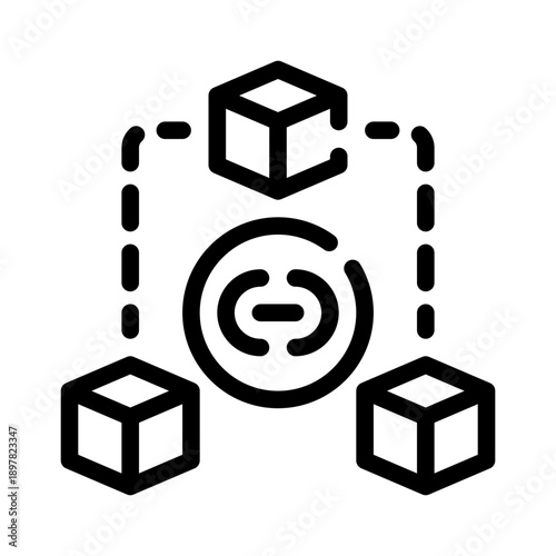 blockchain line icon