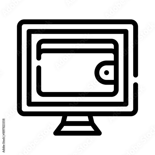 digital wallet line icon