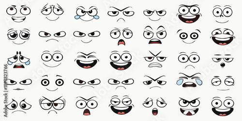 Collection of cartoon owl eyes expressing various emotions and feelings