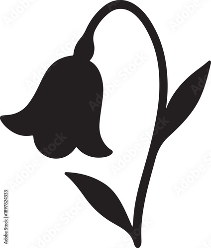 Yellow Bell Flower Icon – Vector Illustration