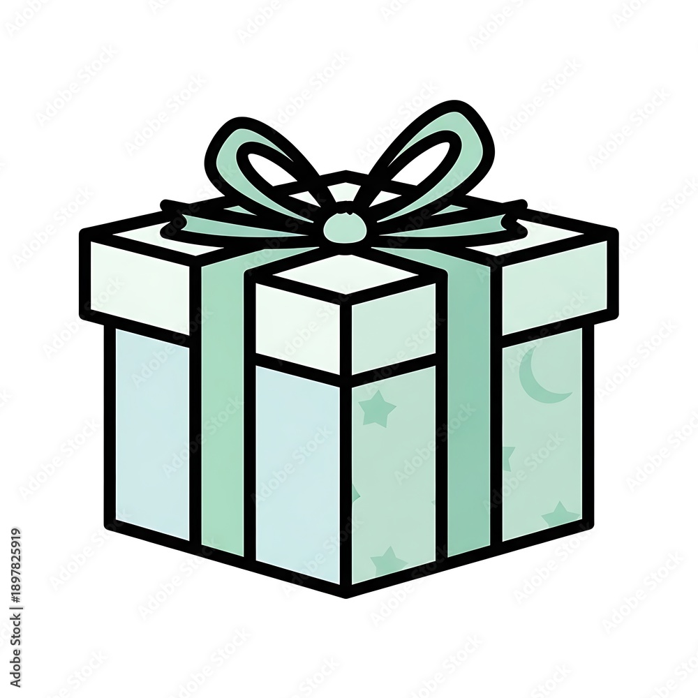 Obraz premium Illustration of a Gift Box with Ribbon.