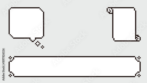 ドット bit レトロゲーム風 テキストボックス 巻物 吹き出し