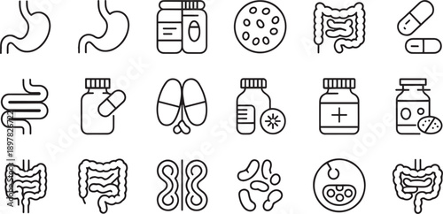 Medical and Digestive System Icons Collection