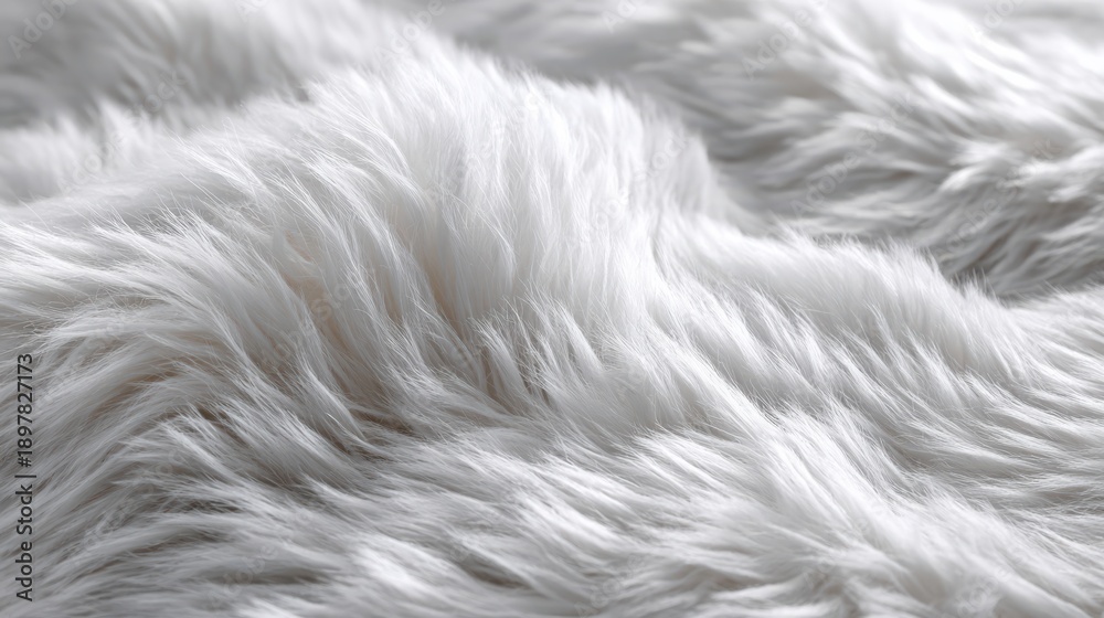 Fototapeta premium Soft and Fluffy White Faux Fur Textile Background for Cozy Atmosphere