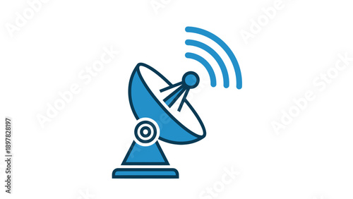 A communication dish transmitting wireless signals, symbolizing global connection and advanced technology, perfect for telecommunication services and data transfer applications.