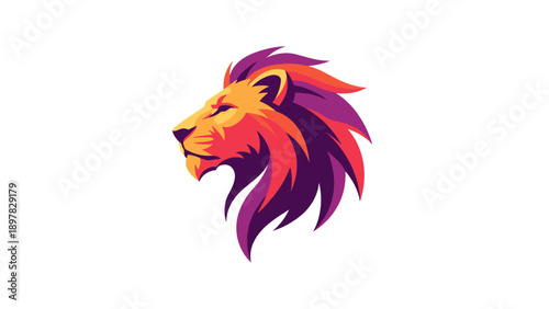 Vibrant Stylized Lion Head Logo Design