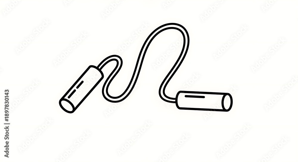 Fototapeta premium Simple Line Drawing of Jump Rope Illustration.