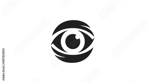 Abstract Eye Logo in Circle - Modern Vision Symbol