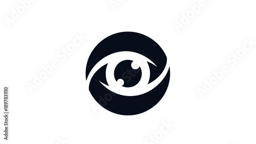 Modern Abstract Eye Logo Design within a Circular Shape