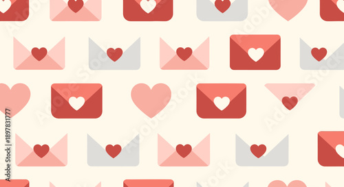 Valentine's Day love letter email icons.