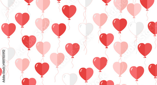heart shaped balloons floating in air.