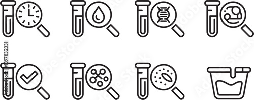 Science Laboratory Icons Set for Research and Experimentation