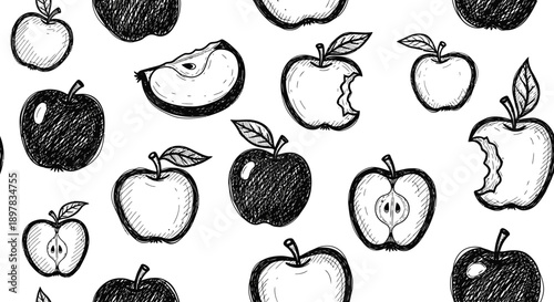 Unique Fruit Sketches in Black and White for Design Inspiration