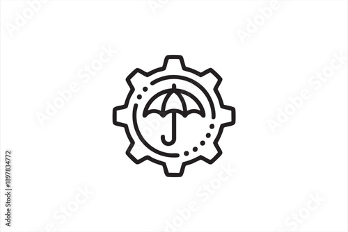 Risk Management and Insurance Coverage Line Icon