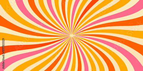 Abstract radial burst with vibrant orange yellow and pink hues