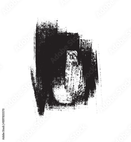 Grunge rolled ink stamp textures handmade with brayer. Letterpress vintage rough irregular rectangle vertical backgrounds Linocut relief printing shapes illustration transparent backdrop