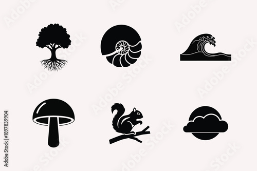 Halloween themed set of vector icons illustration