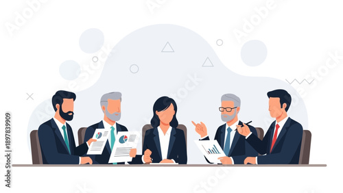 Diverse Business Team in Meeting Discussing Reports and Strategy