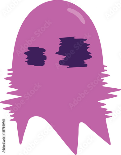 Purple Ghost Character Illustration