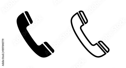 Black and white icons of a telephone receiver