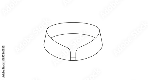Minimalist line drawing of a mandarin collar, isolated on a white background, showcasing elegant simplicity and modern design