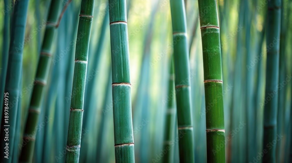 Fototapeta premium Green bamboo forest with transparent background
