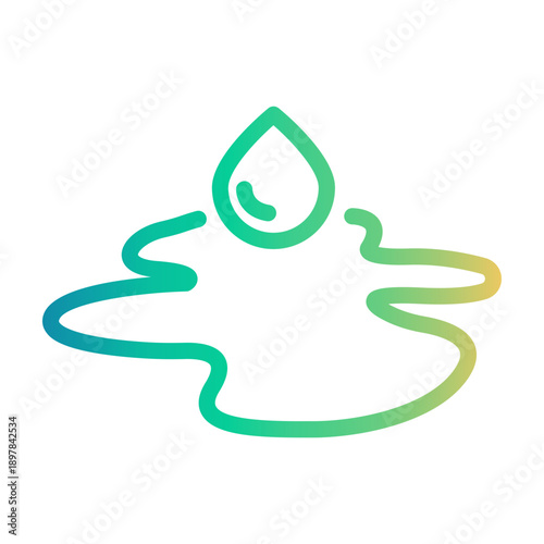 oil spill Line Gradient Icon
