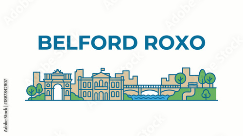 Belford Roxo city skyline landmarks vector illustration