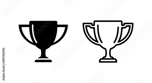 Classic trophy cup icon representing victory success and achievement in competitions