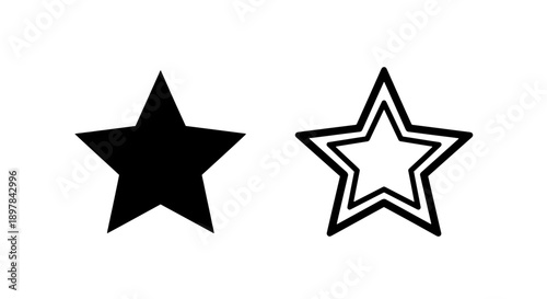 Simple star icon for favorite marking rating and premium quality recognition