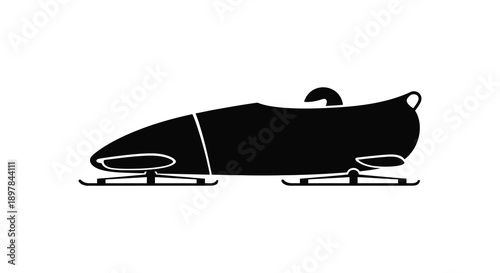 A stark black silhouette depicts a classic speed skating skate showcasing its streamlined form and design high quality