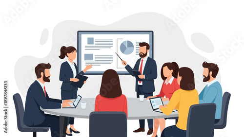 Business Meeting Presentation - Teamwork and Strategy Discussion