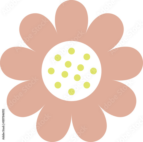 Colorful abstract flower illustrations in a modern flat style. Simple geometric floral shapes with soft pastel colors