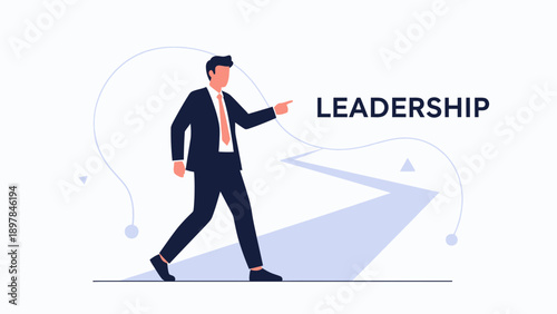 Businessman Leading the Way Forward, Directional Concept