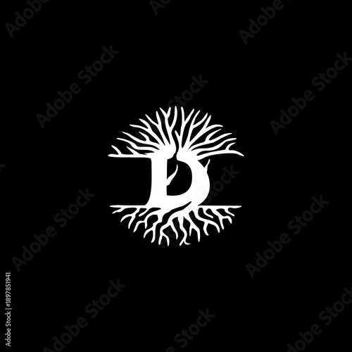 Bold letter D logo with a str...