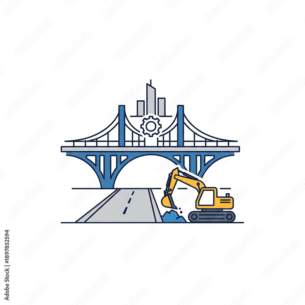 Naklejka premium infrastructure project icon
