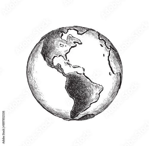 Hand drawing of eight globe earth sketch. Eco Concept. Hand-drawn sketch of Earth. Happy Earth Day.  World Environment Day