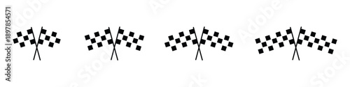 Checkered Racing flag icon set. race completion and success symbol. vector illustration.