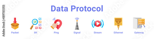 Data Protocol Icon Banner