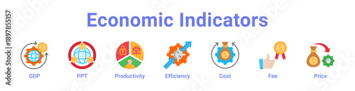 Economic Indicators Icon Banner