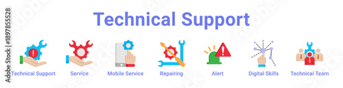 Technical Support Icon Banner
