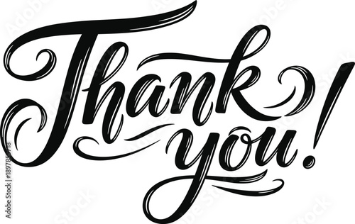 Elegant calligraphy thank you card