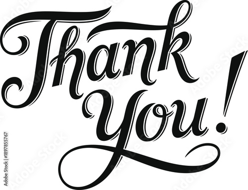 Elegant calligraphic thank you message