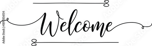 Elegant welcome sign with decorative elements