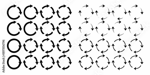 Circular patterns transition into swirling arrows a visual representation