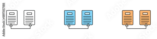 Compare icon vector. file transfer, document sharing symbol. vector illustration.
