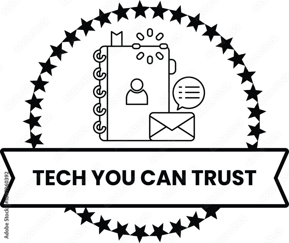 Fototapeta premium A white circle with a black border and a black and white image of a person