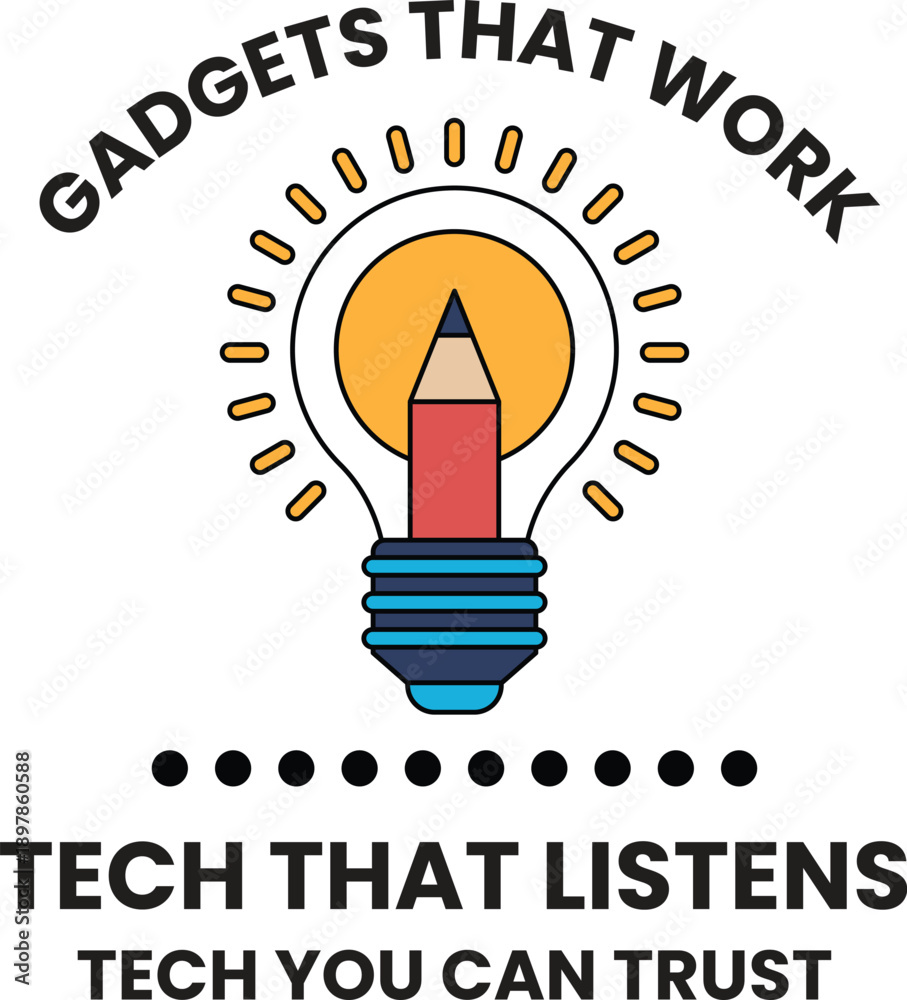 Fototapeta premium A light bulb with a pencil inside of it