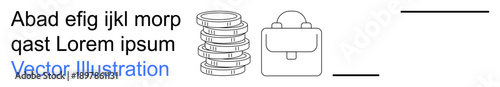 Savings, finance planning, education costs, investment, wealth management, budgeting. Coins stacked next to a backpack icon. Savings and finance planning conceptual design